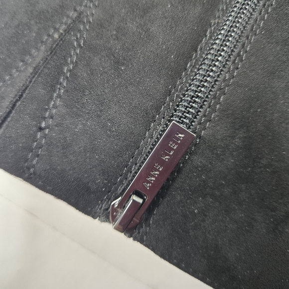 Anne Klein Bernice Black Suede Knee-High Riding Boots Women's Size 7 1/2 7.5 - Picture 10 of 13